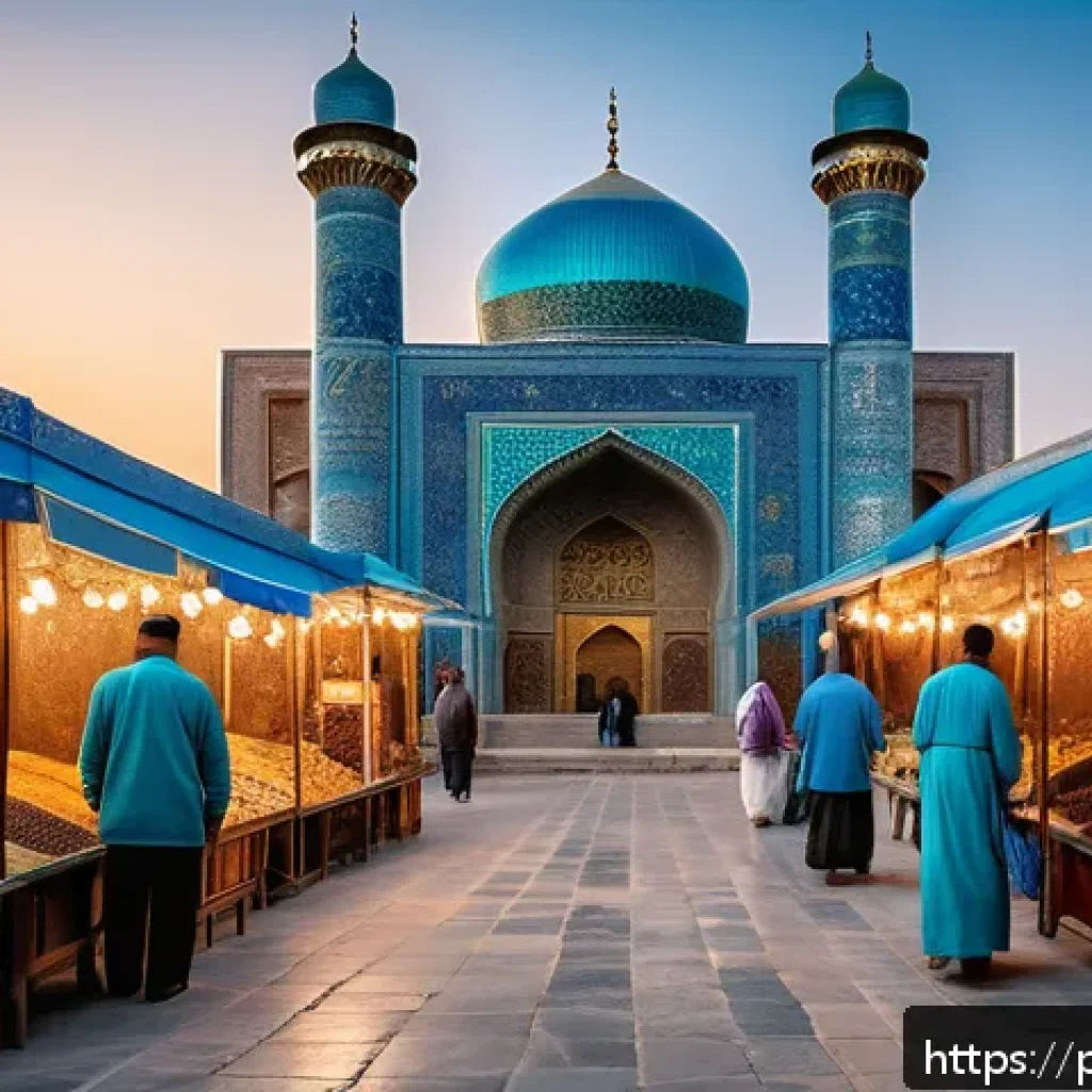 우즈베키스탄의 종교적 다양성 - A vibrant street scene in historic Samarkand at sunset, showcasing the architectural beauty of the B...